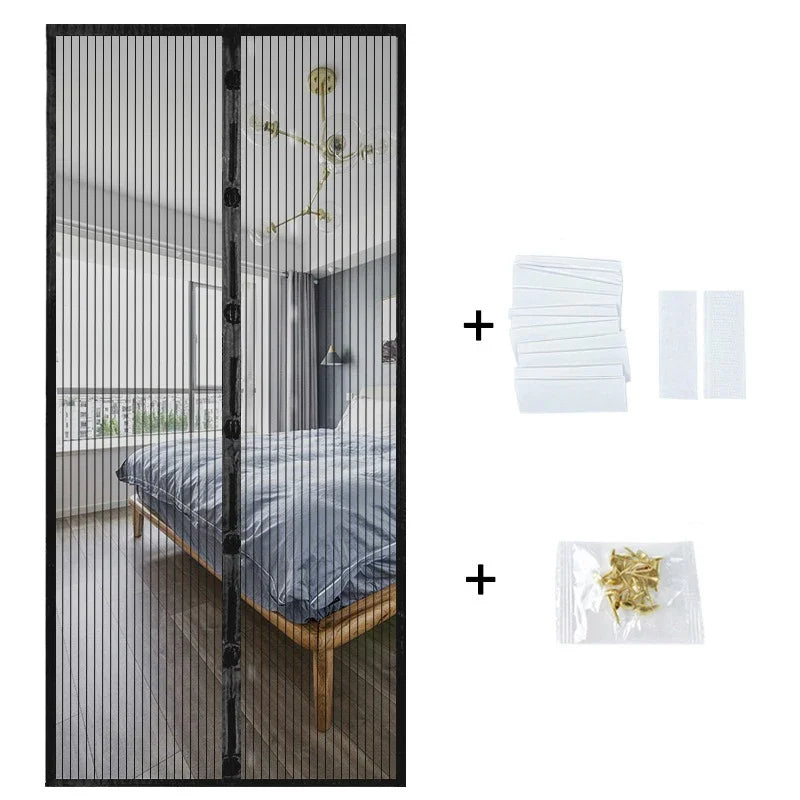 5 Sizes Magnetic Door Curtain Mesh Anti Mosquito/Insect/Dust/Fly Bug Net Punch Free Screen Automatic Closing For Door Decor 1PC