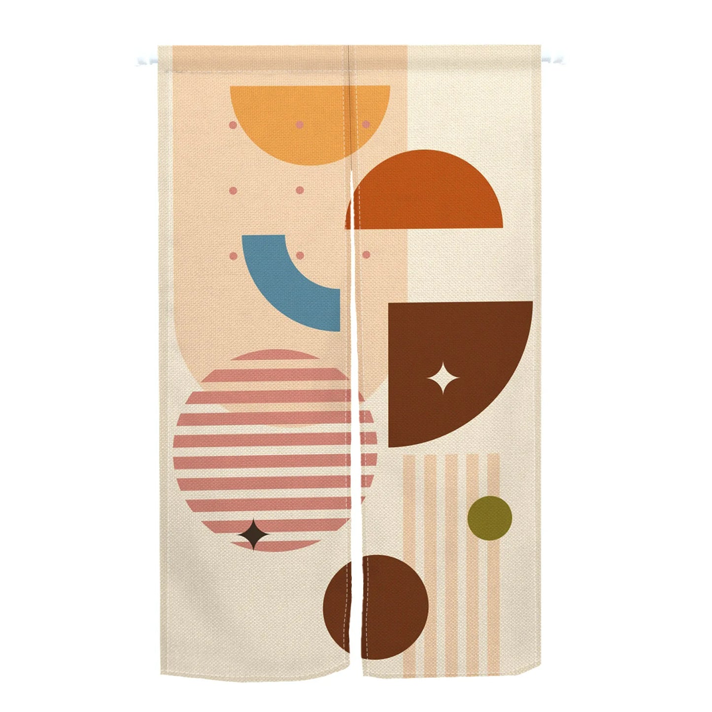Nordic Simple Door Curtain Geometric Line Design Separation Partition Kitchen Bedroom Half Opening Curtains for Doors